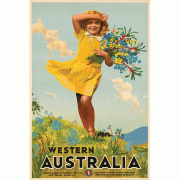 Microfibre Tea Towel | Vintage Print Western Australia